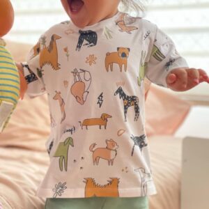 Camiseta Manga Corta Estampado de Perros